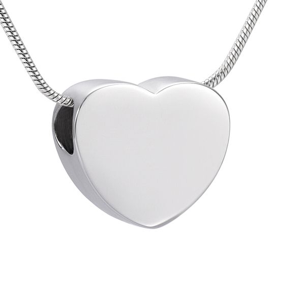 

blank heart ash keepsake urn memorial jewelry hold ashes necklace pet cremation urn necklace family funeral ash locket, Silver