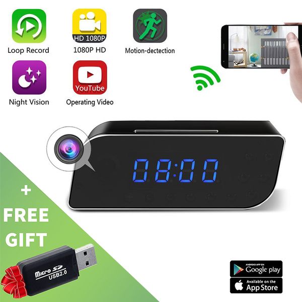 

Hd 1080p wifi clock camera mini dv alarm de k dvr ecurity nanny wifi ip camera cam for home office