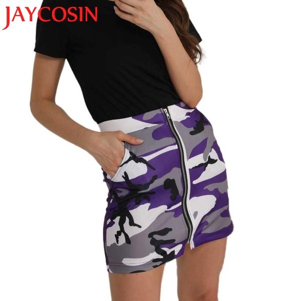 

jaycosin women ladies camouflage printing skirt zipper skirt mini skirts skirts womens dropshipping july 18, Black