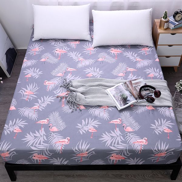 

mecerock 100%polyester bed sheet with elastic band mattress protector printing fitted sheet ale mattress cover bed linens