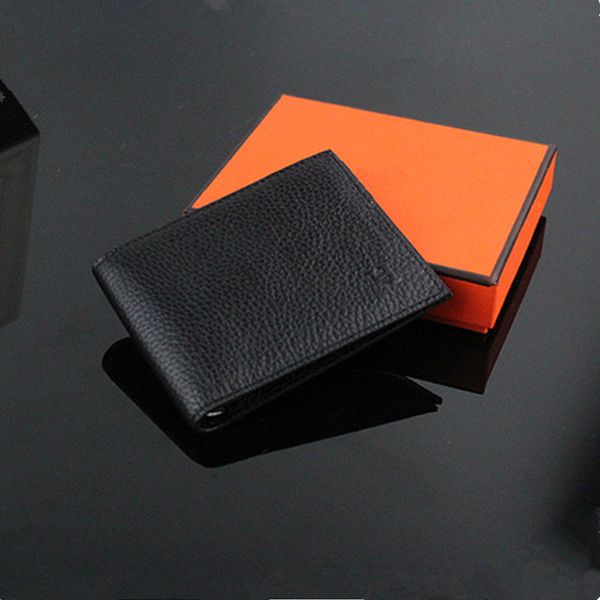 

черный классический дизайнер высокое качество мягкой натуральной кожи короткий кошелек для мужской моды популярный деньги billfold кошелек д, Red;black