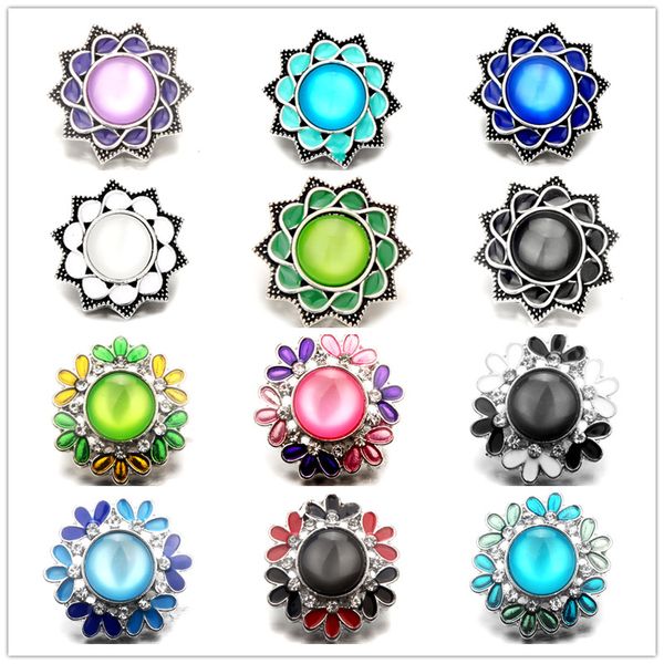 

noosa chunks metal ginger snap jewelry faux opal flower 18mm snap buttons for snap button bracelet necklace jewelry