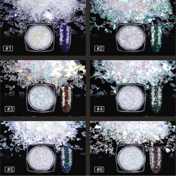 

new chameleon nail sequins diy nail art colorful irregular glitter flakies for nail polish glitter decorations, Silver;gold