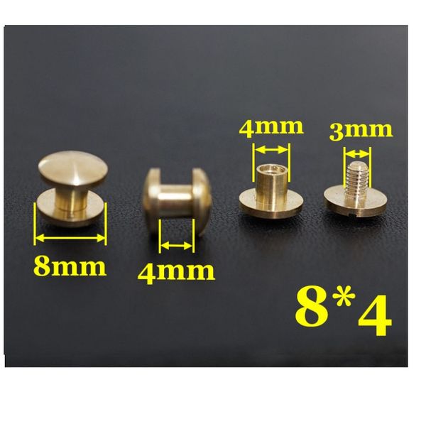

copper 84mm rivets round head bag leather pu strap belt copper screw fastner rivet screws button in, Black