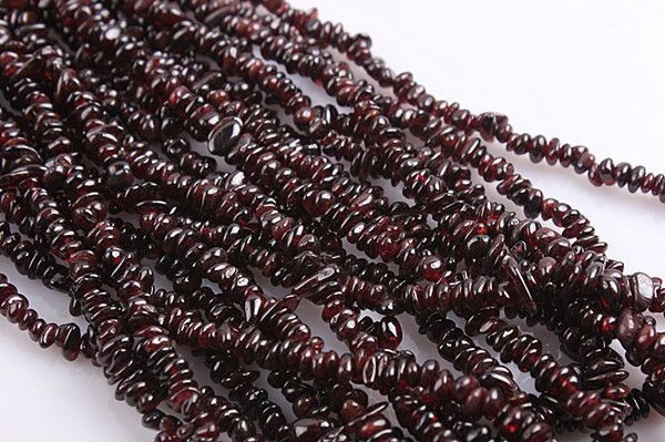 

8mm natural garnet chips loose beads handmade necklace for jewelry making 34 inches 1pcs, Crystal