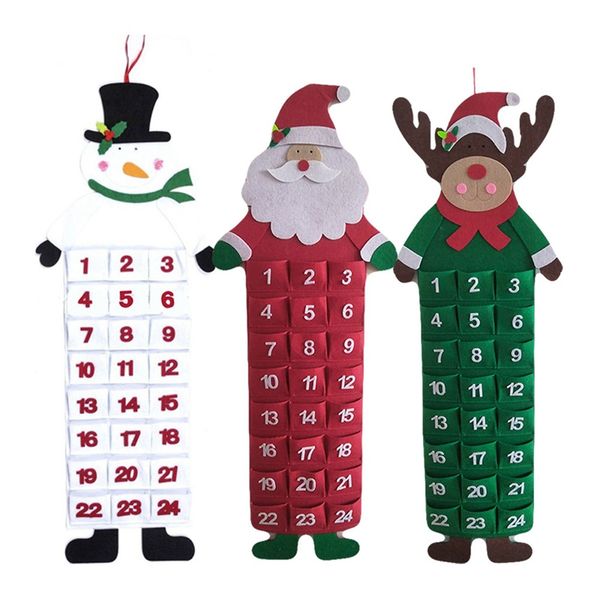 

christmas advent calendar santa claus snowmen hanging christmas calendar door wall window decor xmas gift party supply