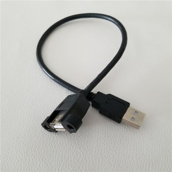 Pannello di bloccaggio a vite Montaggio USB 2.0 Tipo A estensione maschio a femmina Cavo di ricarica dati Cavo 30cm