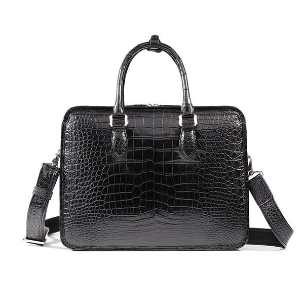 

business bag leather men's handbag crocodile belly bag briefcase men's