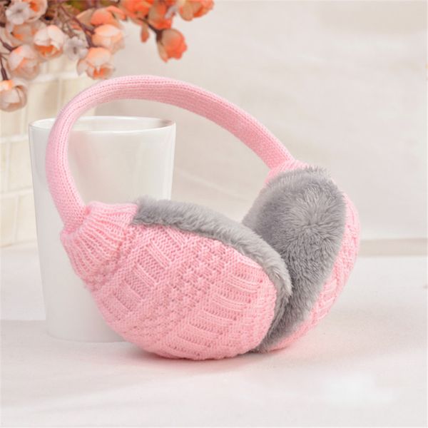 

yjsfg house winter ear cover women warm knitted earmuffs ear warmers ladies girls plush muffs earlap warmer headband earmuff, Blue;gray