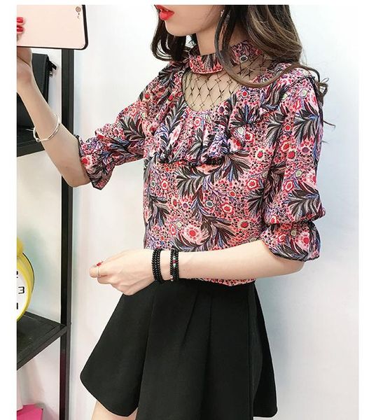 

short sleeved chiffon shirt summer 2018 new style loose and comfortable shirts, White
