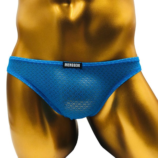 

aiiou ice silk men bikini underwear gay sissy panties nylon pants see through low waist transparent ultra thin underwear, Black;white