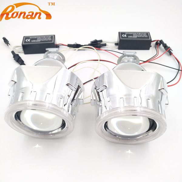 

ronan 2.5 inch mini hid bi-xenon projector lens lhd/rhd headlight with ccfl angel eyes and inverter for car styling use h1 bulb