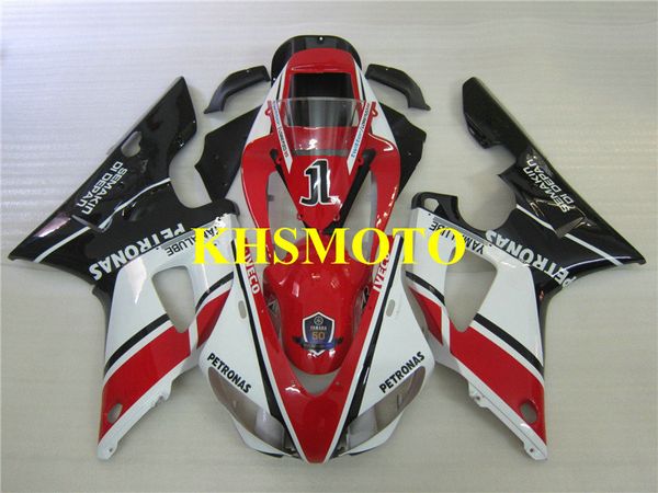 Hi-Grade Motocicleta Carenagem kit para YAMAHA YZFR1 98 99 YZF R1 1998 1999 YZF1000 ABS Vermelho branco preto Carimbos conjunto + Presentes YS16