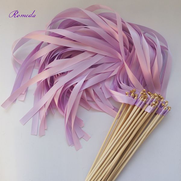 2019 Newest Purple And Light Purple Wedding Ribbon Stick Wands