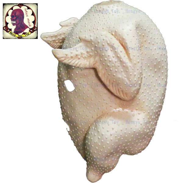 

2018 wholesale clumsy cook turkey head mask thanksgiving latex costume uncooked halloween gag