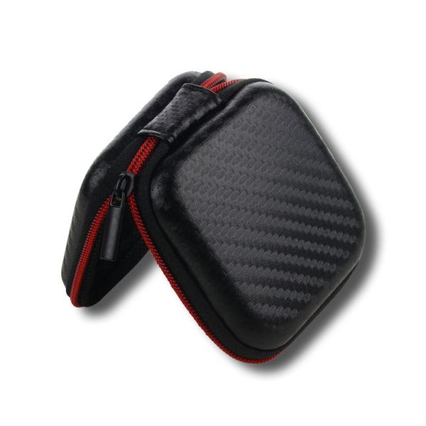 

black mini storage bag portable small zipper case for earphone , data cable , keys eva container earbuds pouch holder