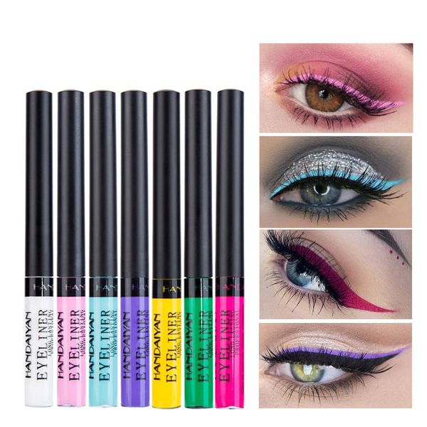 

handaiyan 12 rainbow colors liquid eyeliner glitter long lasting waterproof eye liner liquid eyeshadow pigment face cosmetic