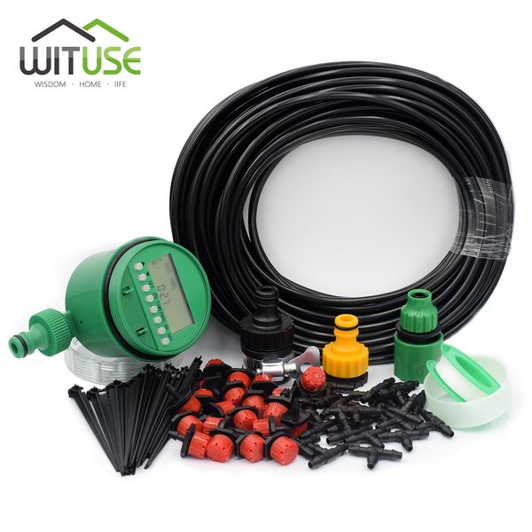 

automatic garden diy micro drip irrigation system plant self automatic watering timer garden hose kits with adjustable dripper