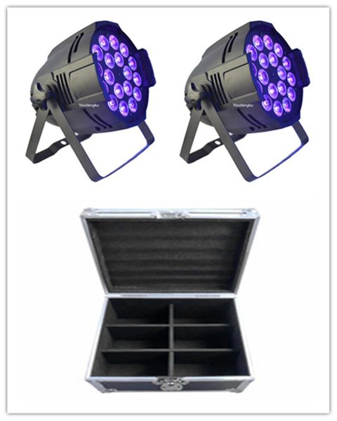 

6 pieces with flightcase pro dmx 6 in 1 rgbwa uv 6in1 18x18w wash 64 par can led par light