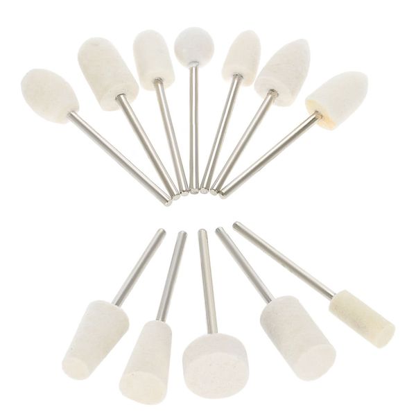 

grinding stone head nail file wool mounted point polish tool rotary point burrs for nail art salon, Silver;gold