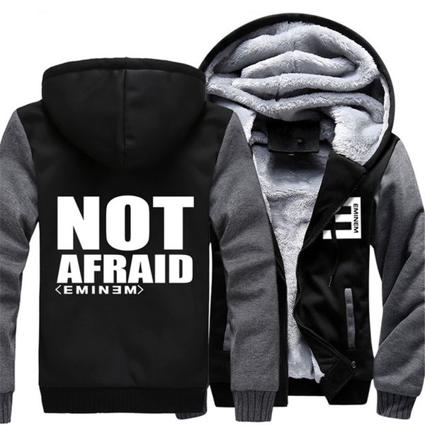 

new men's jackets not afraid printed hooded male warm coats zipper hoodies men thicken sweatshirts clothing, Black;brown