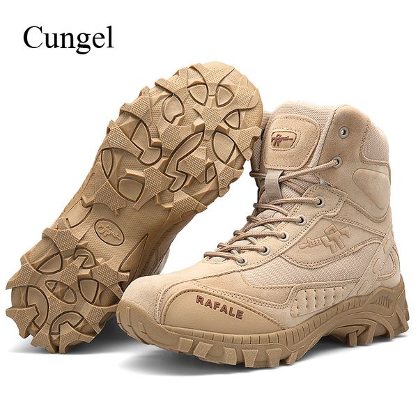 

cungel tactical boots men army outdoor hiking shoes breathable waterproof anti-skid boots shoes trekking climbing