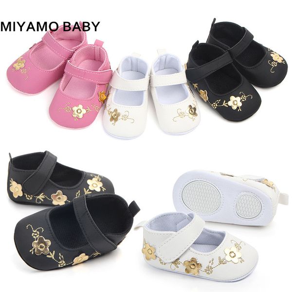 

new 0-1years baby girl embroider prewalker soft sole children shoes