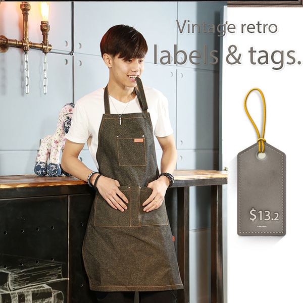 

garden aprons denim simple antifouling cowboy uniform aprons for woman men 's kitchen chef waiter cooking pinafore