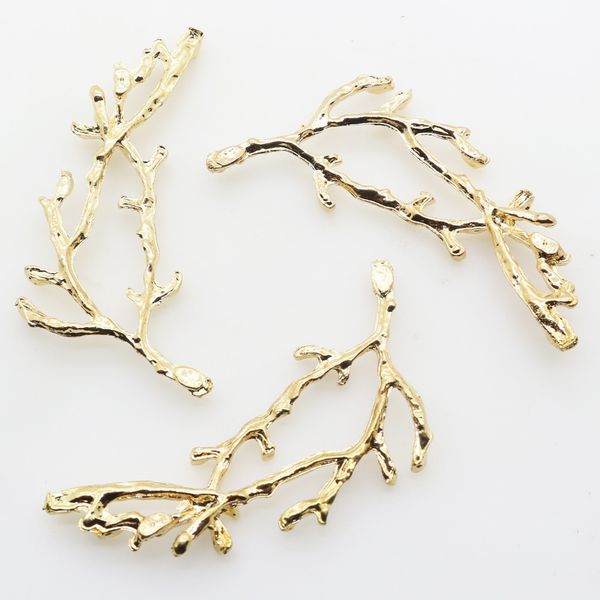 

2017 new 10pc 58*23mm gold metal branches diy jewelry accessories rhinestones pedestal embellishments caps decoration gold color, Blue;slivery