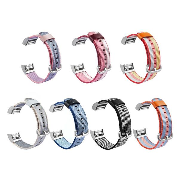 

fashion colorful nylon watch strap for charge 2 watch replacement band, Black;brown