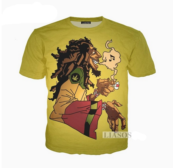 

2018 новая мода Мужчины / Женщины Rocksir BOB marley лето 3D футболка J081
