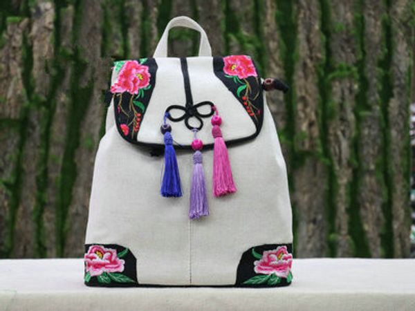 

fashion embroidery shopping national backpacknice bohemian floral embroidered small women backracks nice lady string backruck