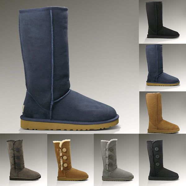 

2018 classic wgg brand women popular australia genuine leather boots fashion women's snow boots fast shipping gift for girl women, Black