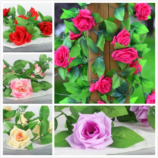 

romantic wall wedding decoration artificial hanging silk rose string garden decorations simulation vine wisteria flowers party supplies