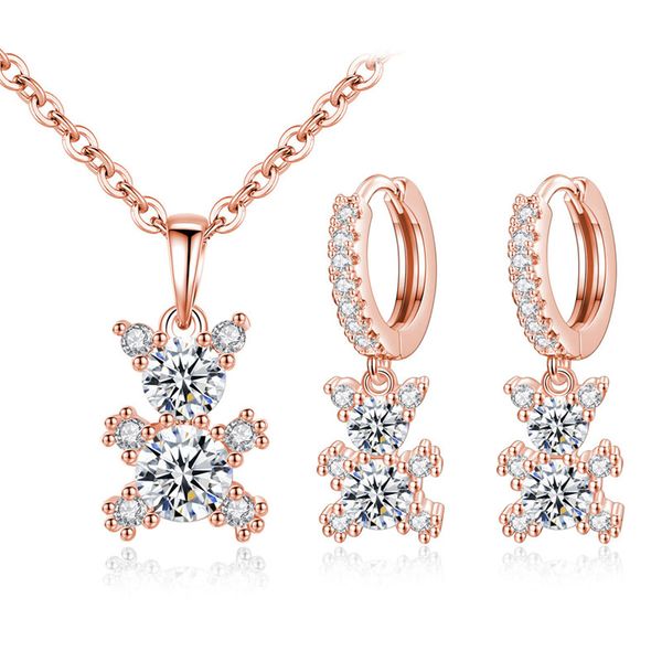 

Милые Дети Женщины Ювелирные Наборы 18 К Розовое Золото Белое Золото Покрытием CZ Be