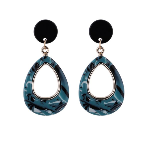 

индивидуальность полые капли воды геометрия мотаться серьги ретро акриловые узор серьги для женщин старинные ювелирные изделия подарки, Silver