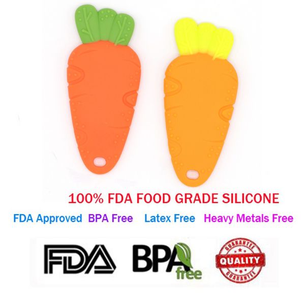 

fda-approved silicone new lovely carrot shaped baby teething toys bpa colorful food grade silicone baby teether toys