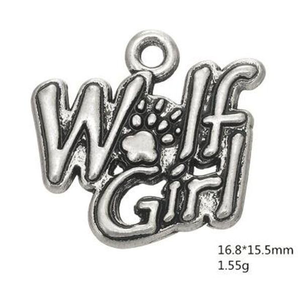 

gift word wolf girl charms for women jewelry other customized jewelry, Bronze;silver
