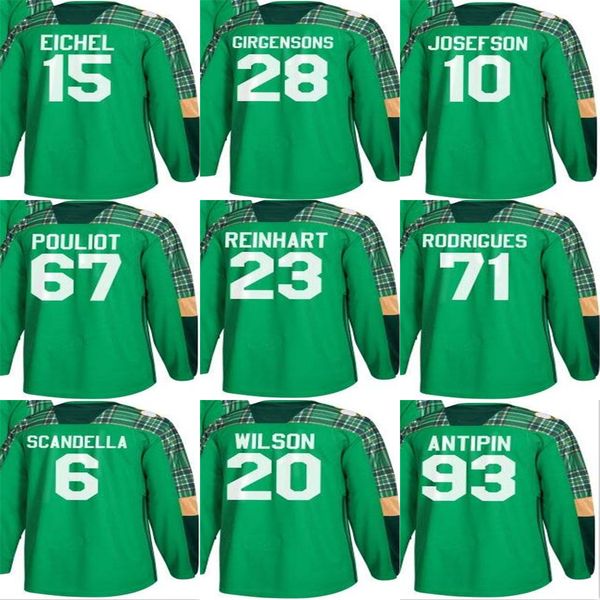 

2018 st. patrick's day buffalo sabres 20 scott wilson benoit pouliot 71 evan rodrigues 93 viktor antipin 6 marco scandella hockey jerse, Black;red