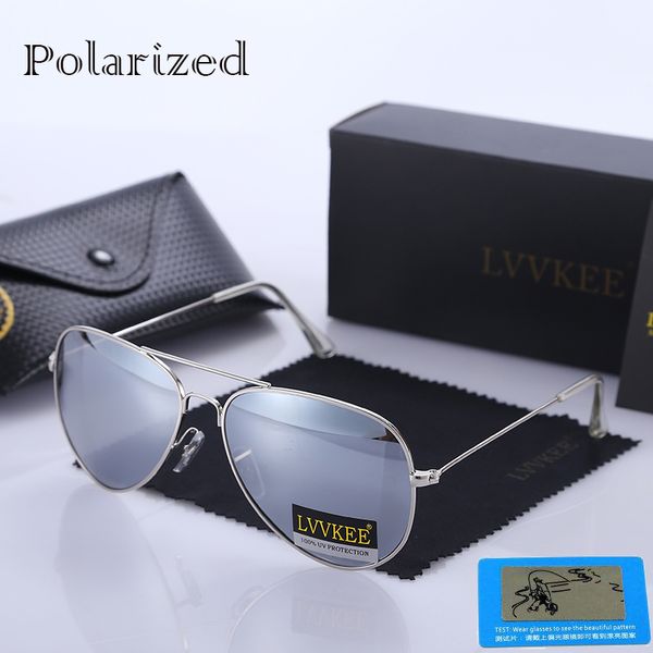 

lvvkee 2018 classic mens polarized sunglasses brand design 60mm g15 lens pilot womens sun glasses male uv400 eyewear accessories, White;black