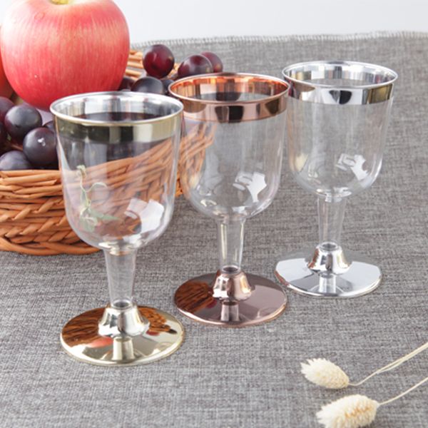 

170 мл одноразовые пластиковые стекла для вина шампанское коктейль бренди пить стекло открытый посуда 6 унций 48 шт. / лот dec411