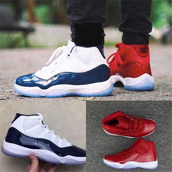 

with box shoes 11 gym red chicago midnight navy win like 82 unc space jam 45 mens basketball shoes 11s athletic sport sneakers