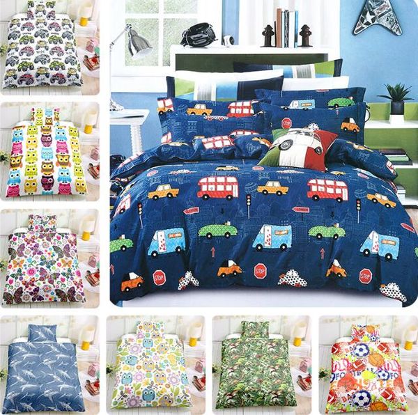 

cartoon kids bedding set 3 pcs dinosaur sports animal pattern bed duvet cover bed sheet pillowcases cover