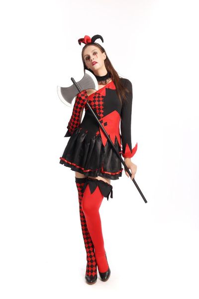 

halloween carnival clown costumes for womens halloween costumes, Black;red