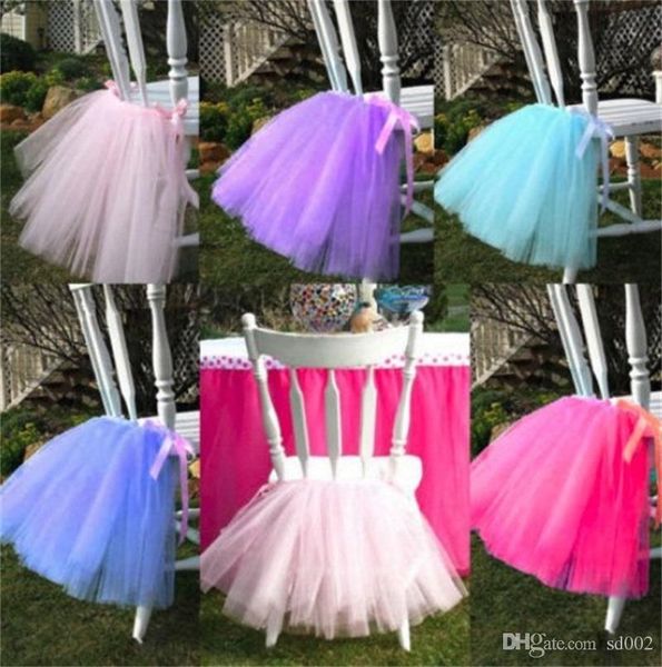 Chair Tutu Skirt Chairs Case Designer Birthday Wedding Party Decoration Chairs Cover Baby Shower Party Ornament Many Color 18mr Zz Cheap Wedding Chair