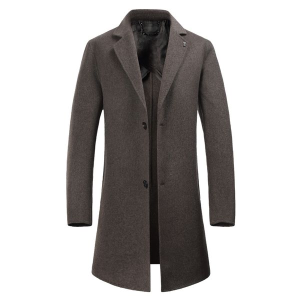 

new plus size 8xl 7xl 6xl 5xl 4xl men's thick wool trench coat men long casual coats lapel collar 2018 spring autumn overcoat, Black