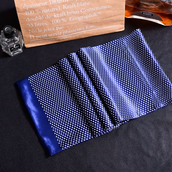 

new vintage 100% silk scarf men fashion paisley flowers pattern print double layer dot pure silk satin neckerchiefs 40color#4053, Blue;gray