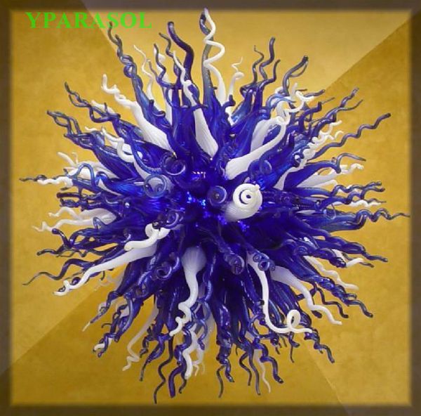 

luxury blue white 100% mouth blown borosilicate led pendant light chihully style hand blown murano glass crystal chandelier