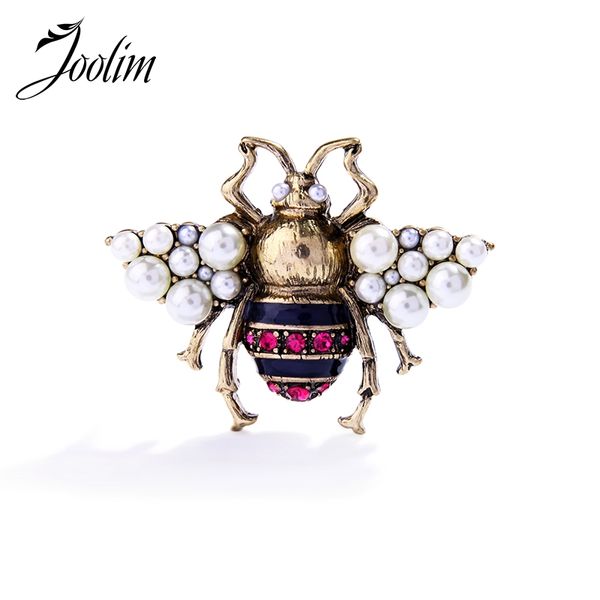 

joolim 2017 vintage simulated pearl bee pin brooch antique pin women brooch costume jewelry ing, Gray