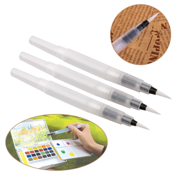 

3pcs/set refillable water color pen paint brush set ink pen for paint calligraphy watercolor